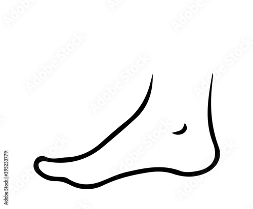 Silhouette of feet on white background.