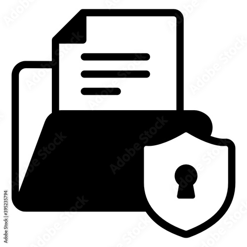 
Data confidentiality glyph icon, editable design
