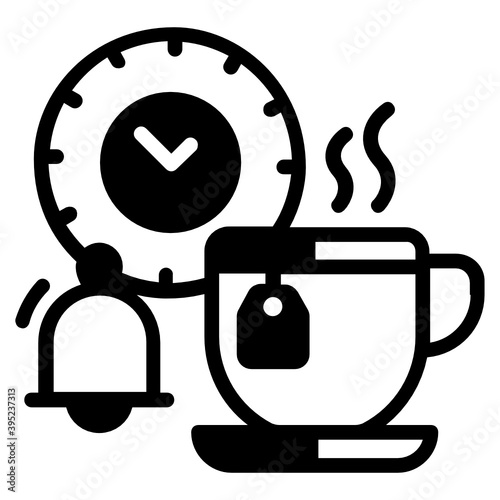 
Coffee break solid icon design, refreshment time 
