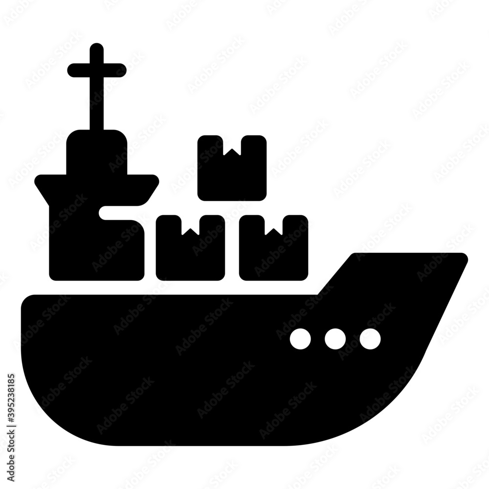 Obraz premium Ship Solid Vector 