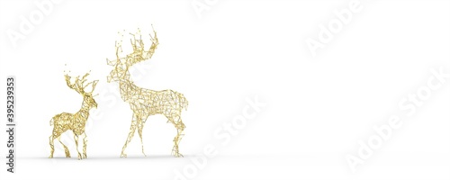 merry christmas banner deer mesh 3d