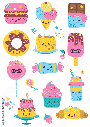 Stickers with sweet certificates of icon