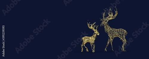 merry christmas banner deer...