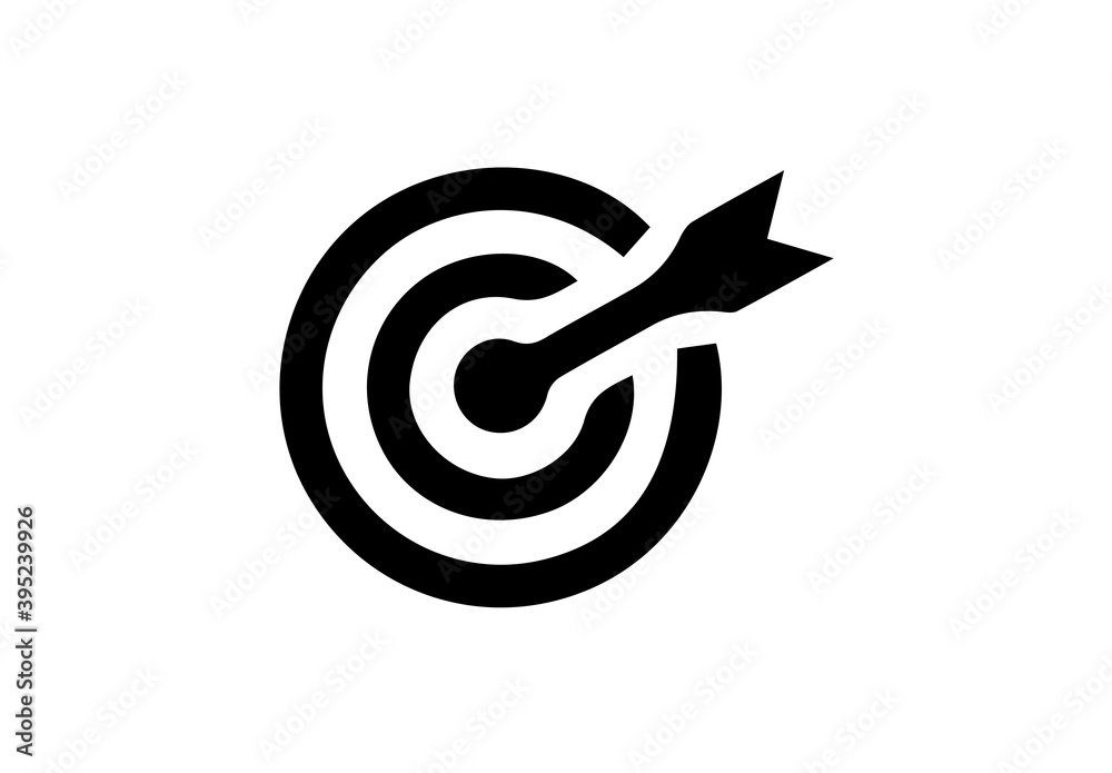 Silhouette of throwing an arrow to the target over white background Silhouette of throwing an arrow to the target over white background