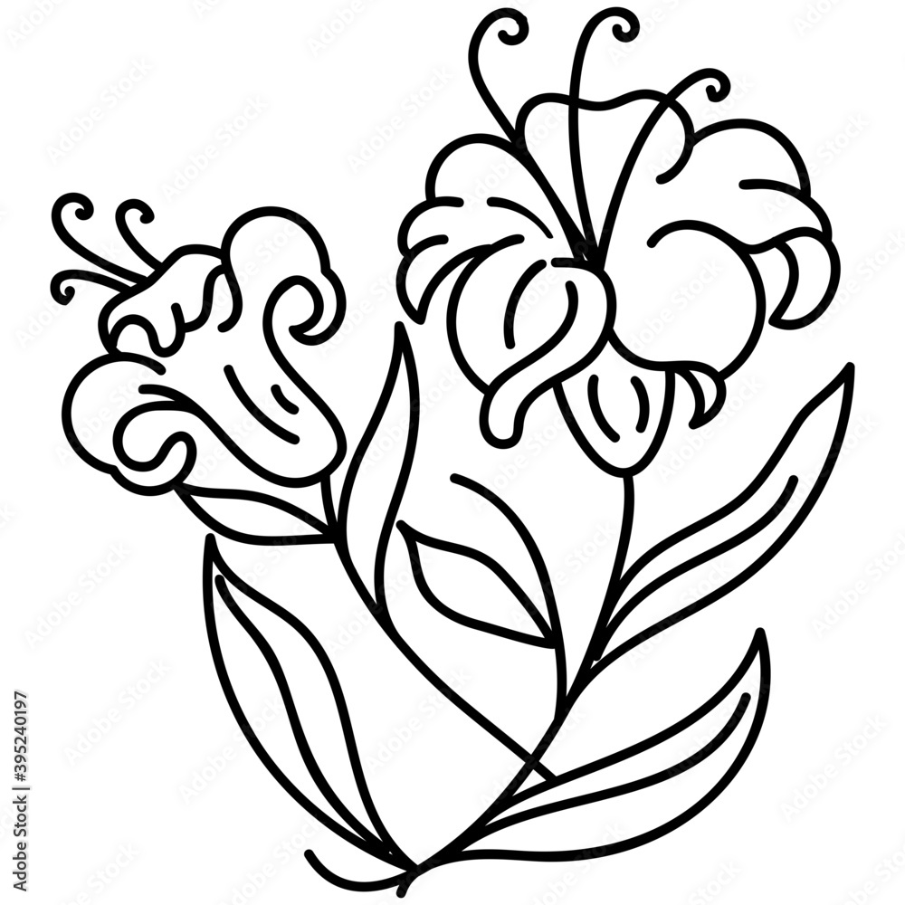 Fototapeta premium Flower Tattoo Element 