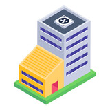 
Commercial Building icon in isometric style 
