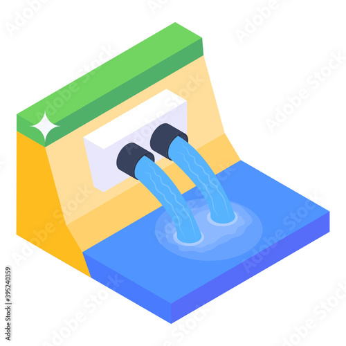 
An icon design of industrial waste, effluent icon in isometric style 
