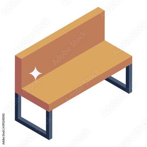 
Trendy icon of garden bench, isometric vector 
