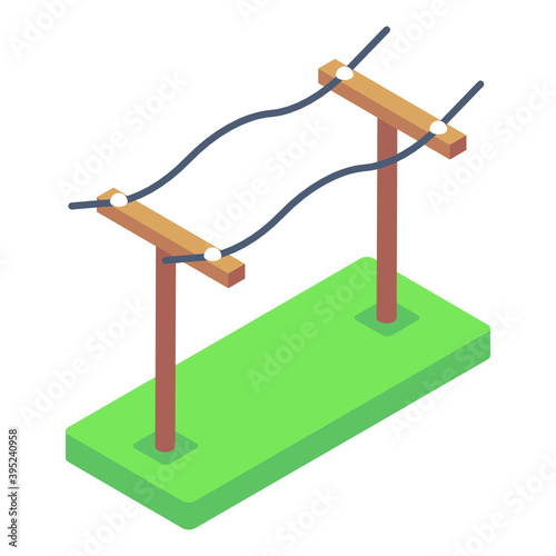 
Power supplies pillars, isometric icon off electric poles 
