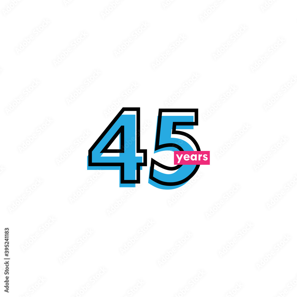 45 Years Anniversary Celebration Line Vector Template Design Illustration 45 Years Anniversary Celebration Line Vector Template Design Illustration