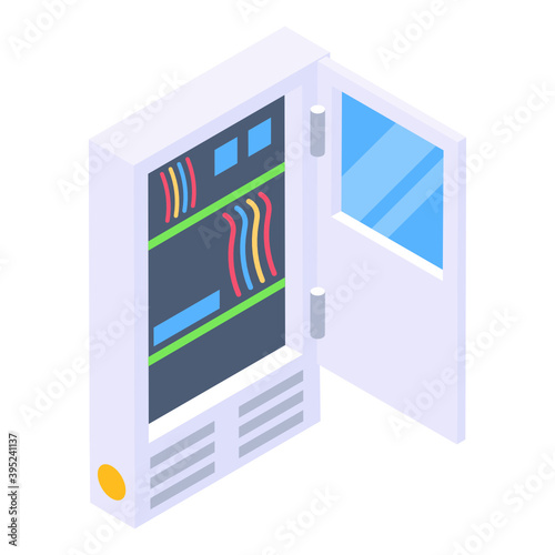 
Trendy isometric design of circuit breaker icon
