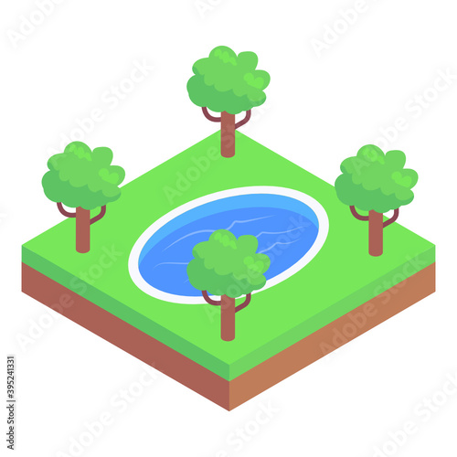 
Seaside blowy weather, isometric icon of wind storm  
