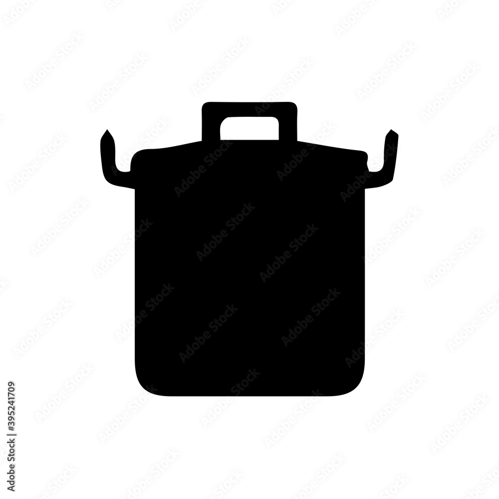 Silhouette of saucepan on white background Silhouette of saucepan on white background