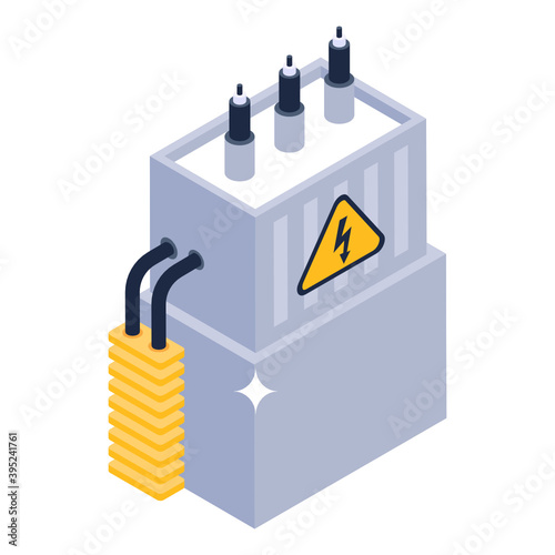 

An icon design of energy transformer, editable vector 
