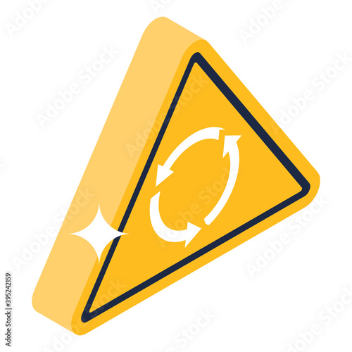 
Eco friendly reusable warning, isometric icon of recycling 
