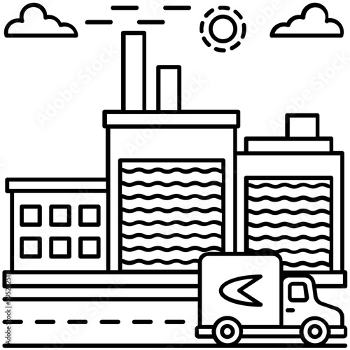 Factory Building Vector 