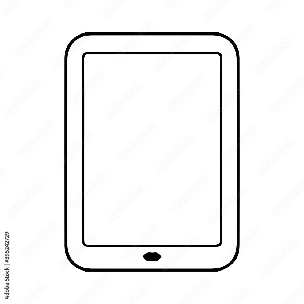 Tablet silhouette on white background Tablet silhouette on white background