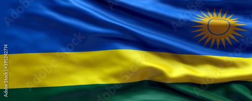 Waving flag of Rwanda - Flag of Rwanda - 3D flag background