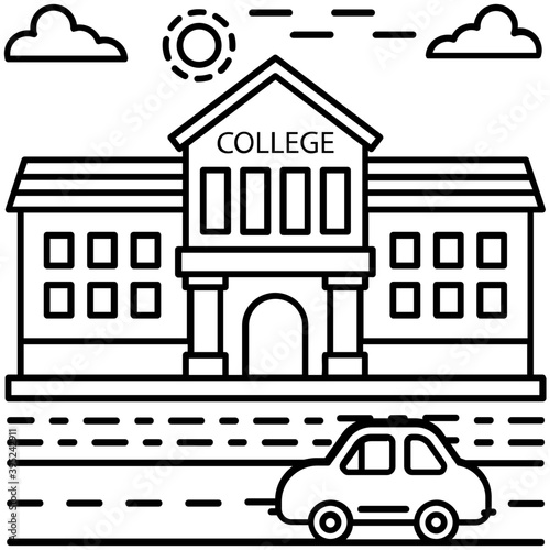 College Building Vector 