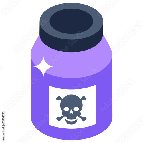 
Dangerous poison in a bottle, editable vector 

