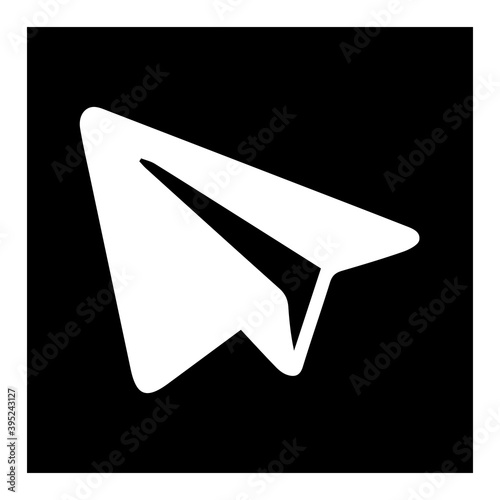 Obraz na płótnie Telegram silhouette on white background. w salonie