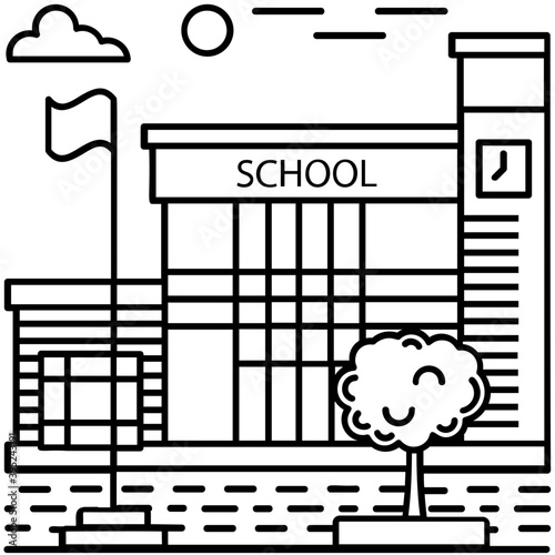 School Building Vector 