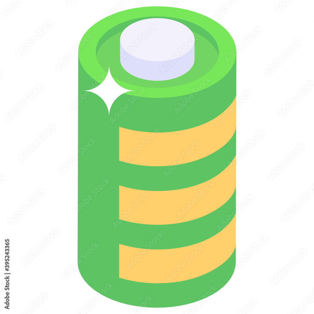 Battery cell, portable battery storage icon, isometric vector
Battery cell, portable battery storage icon, isometric vector