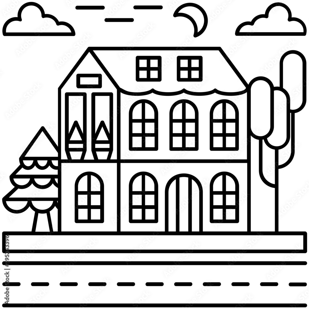 House Line Illustration 