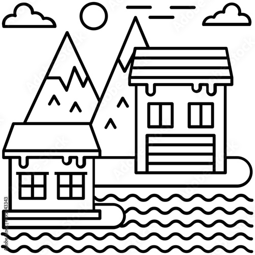 Beach House Vector 