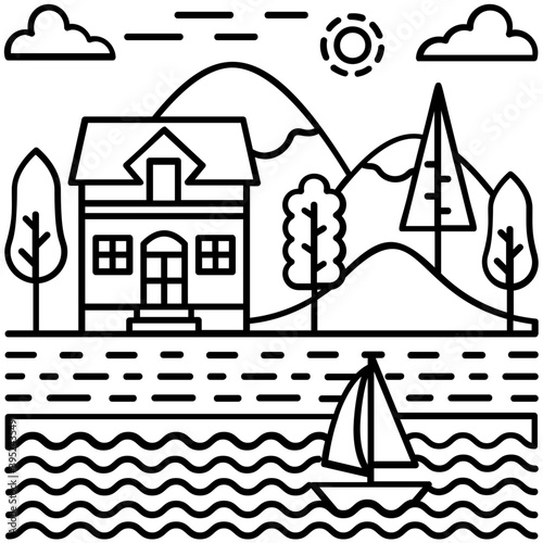 Beach House Vector 