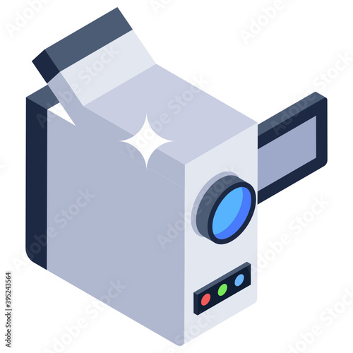 
Icon of optician machine in isometric style 
