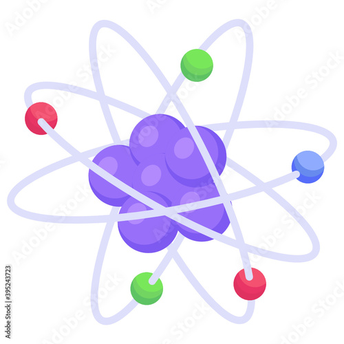 
Icon of molecules in modern isometric style 
