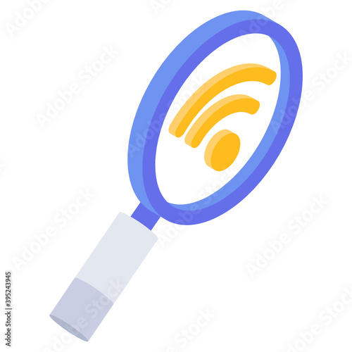 
An icon of search wifi in isometric design
