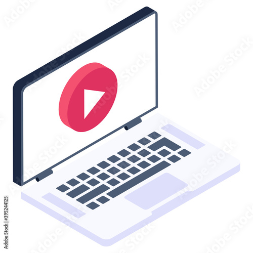 
Isometric icon of online video
