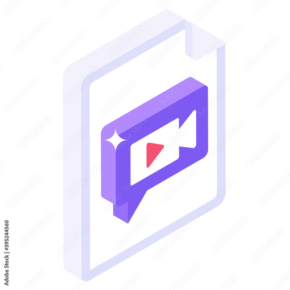 Video inside television, video broadcast isometric icon
Video inside television, video broadcast isometric icon