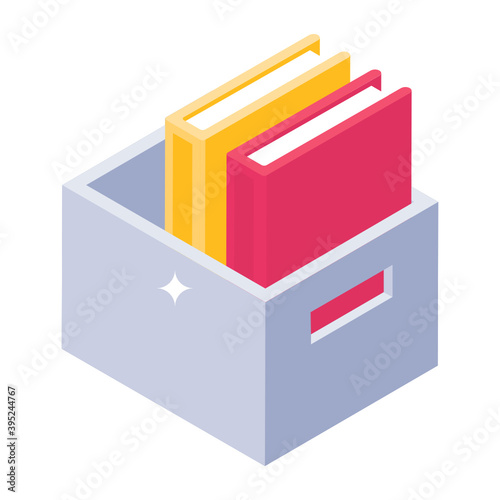 
Vector design of archives in modern isometric style, files  
