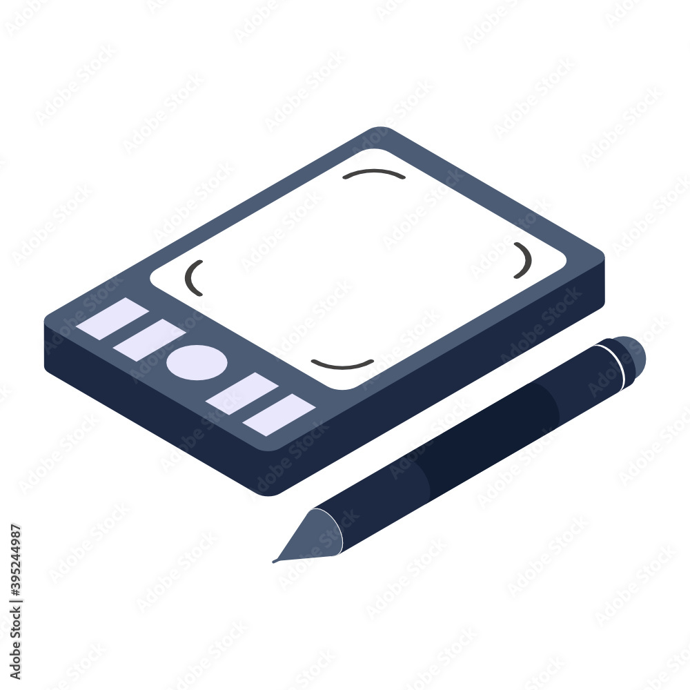 Digital graphic tablet icon in isometric style
Digital graphic tablet icon in isometric style