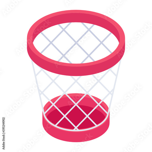 
Garbage can, office basket icon in modern isometric style 
