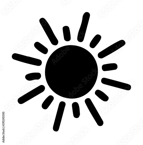 Sun silhouette on white background