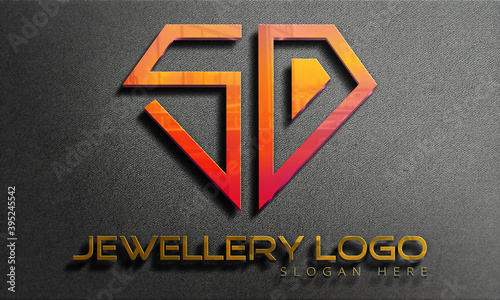 Diamond and jewelry SD Letter mark logo and vector file 