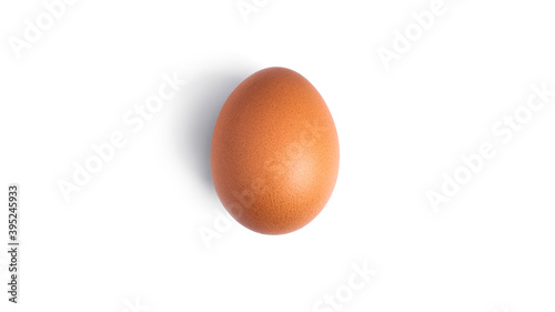 Brown chicken egg on a white background. High quality photo