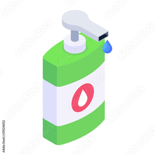 
Hand sanitizer dispenser icon in isometric style 
