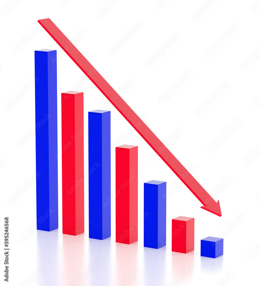 Business and bankruptcy concept. Bankrupt graph with recession Business and bankruptcy concept. Bankrupt graph with recession
