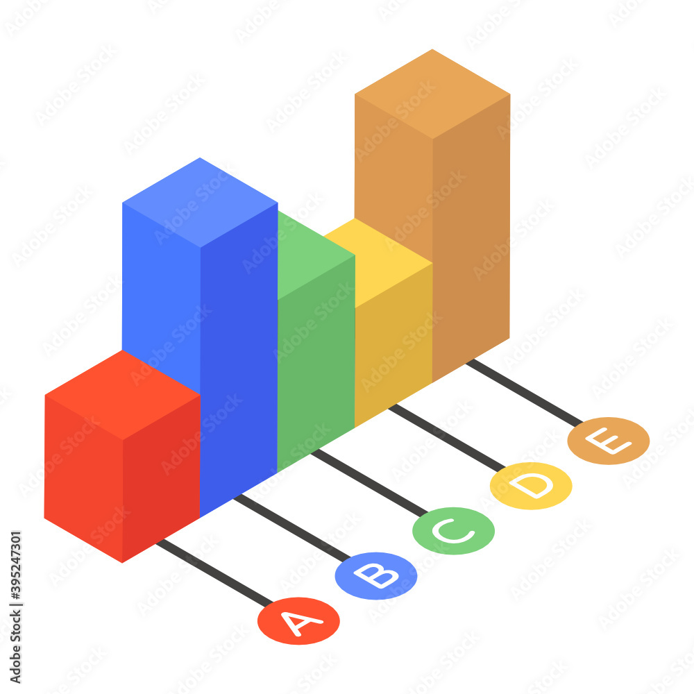 Trendy isometric icon of bar chart
Trendy isometric icon of bar chart