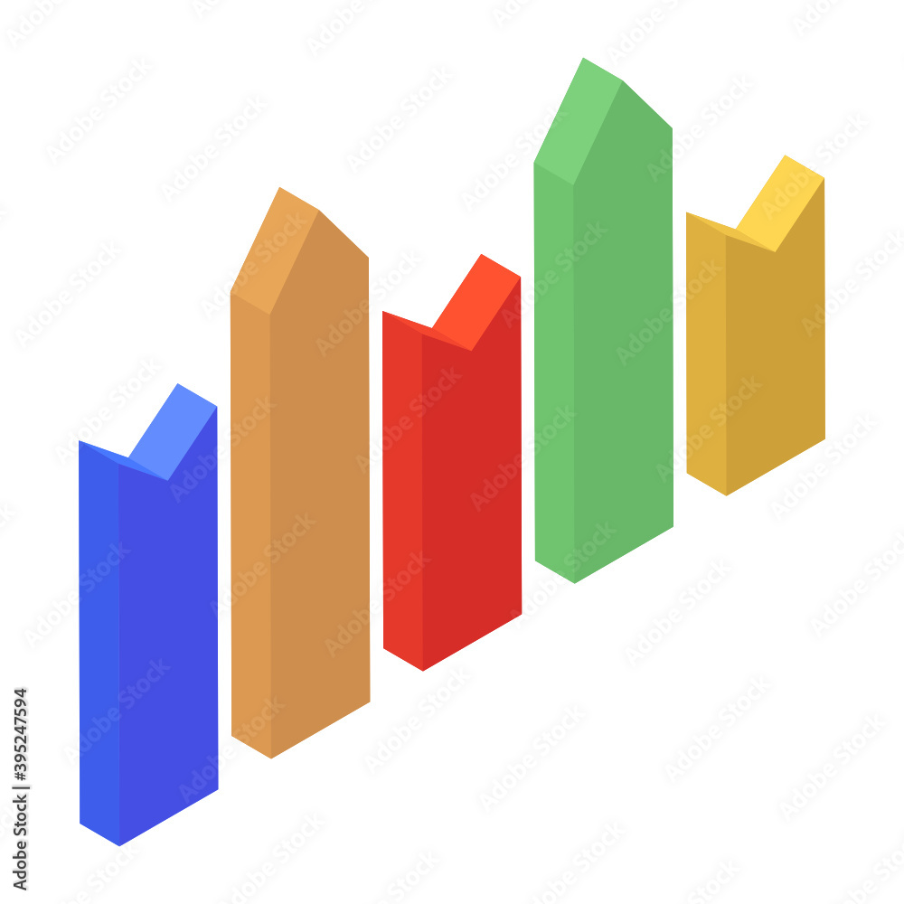 Trendy isometric icon of bar graph
Trendy isometric icon of bar graph