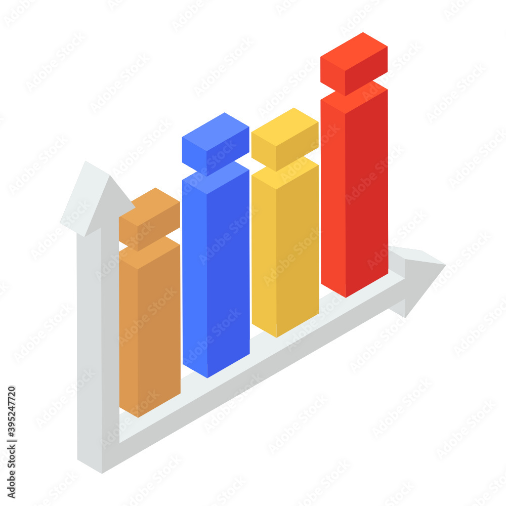Trendy isometric icon of bar graph
Trendy isometric icon of bar graph