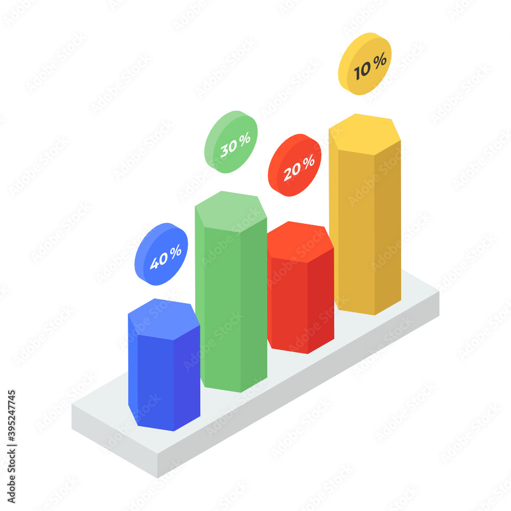 Trendy isometric icon of bar graph
Trendy isometric icon of bar graph