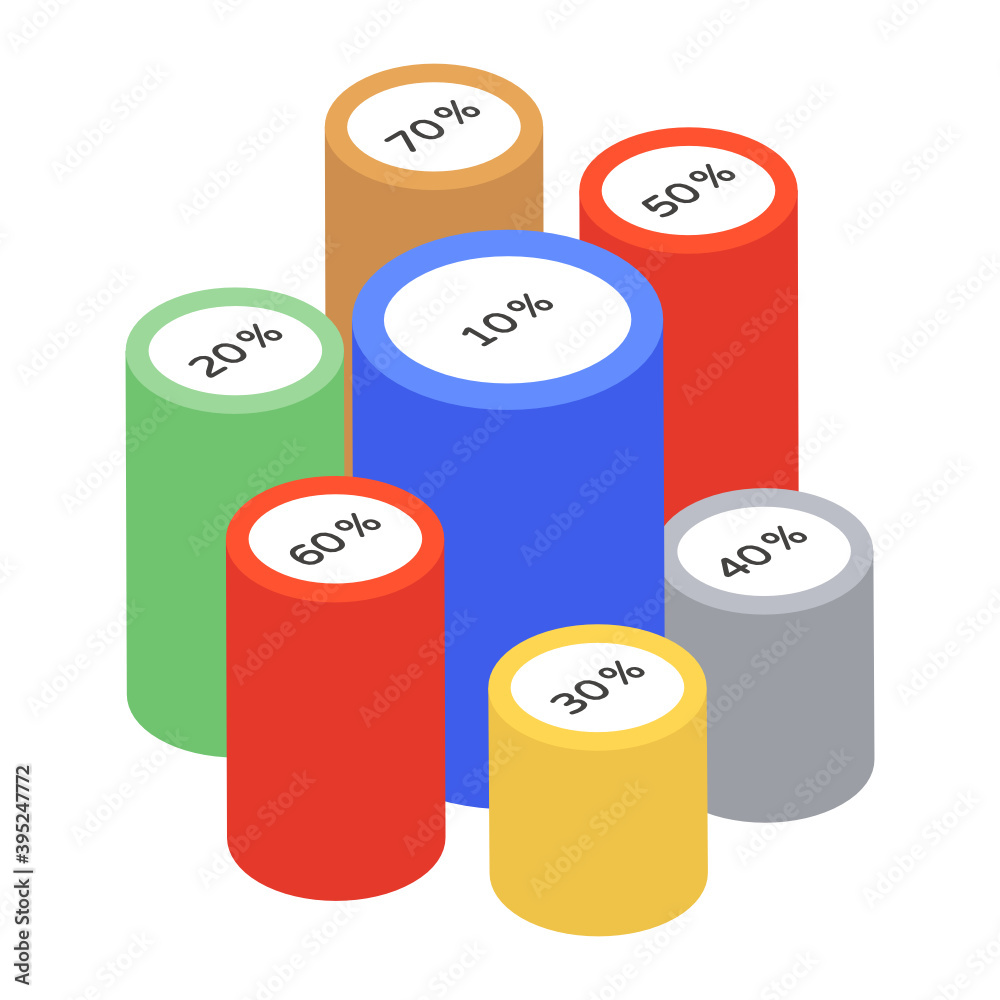 Trendy isometric icon of grouped bar diagram
Trendy isometric icon of grouped bar diagram