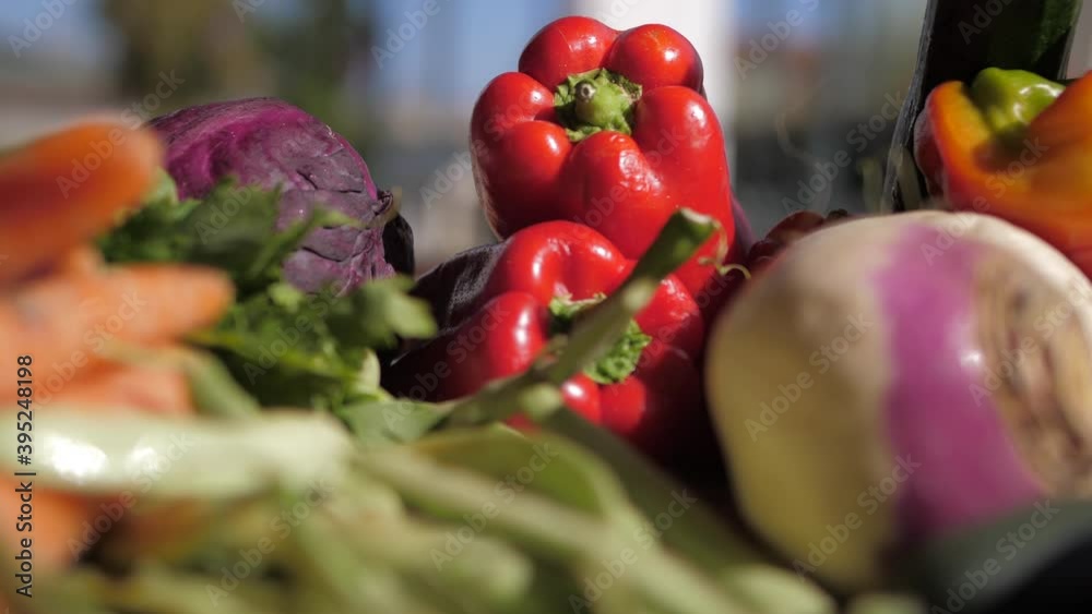 Fresh vegetables on rustic wooden table outdoor Fresh vegetables on rustic wooden table outdoor