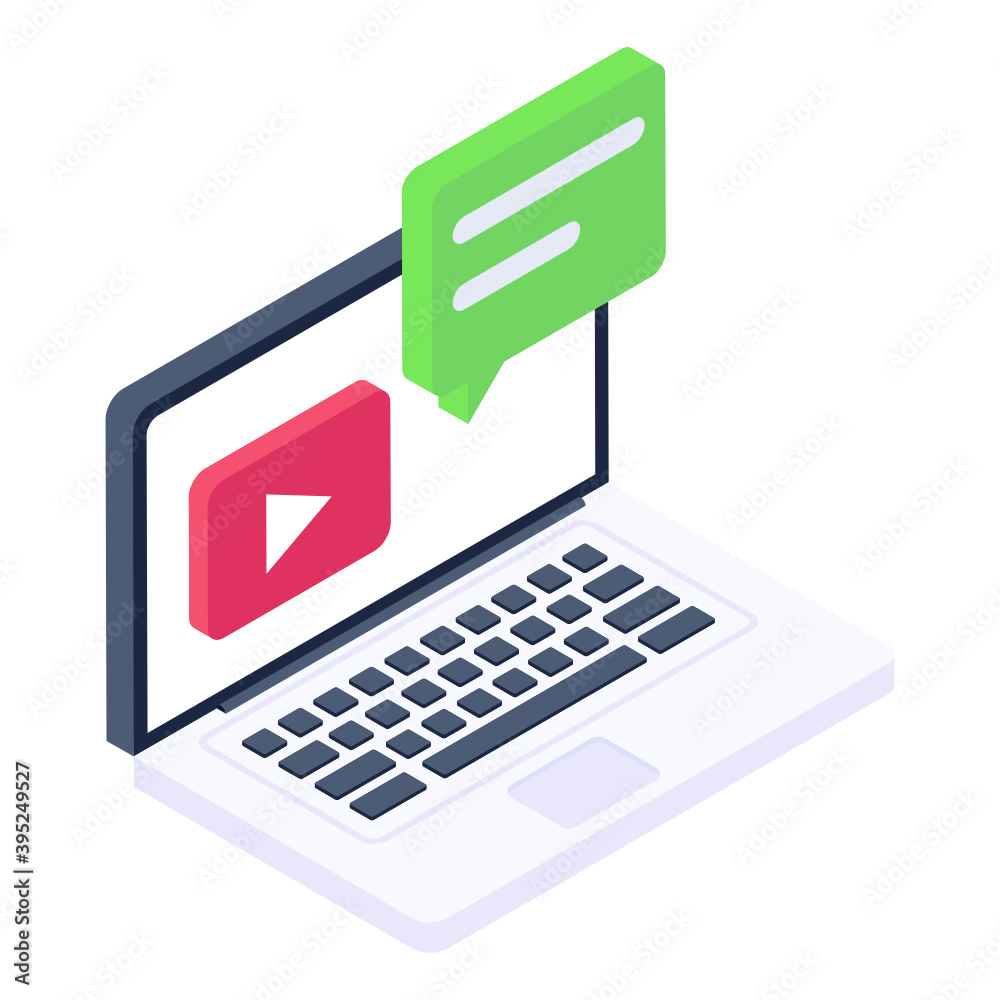 
An icon design of video chat, isometric style vector 
